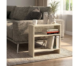 Τραπεζάκι βοηθητικό Silvanus Megapap χρώμα travertine 51x17,5x49εκ.