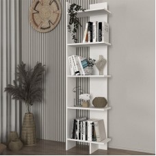 Βιβλιοθήκη Perla Megapap χρώμα λευκό 48x22x170εκ. Βιβλιοθήκη Perla Megapap χρώμα λευκό 48x22x170εκ.