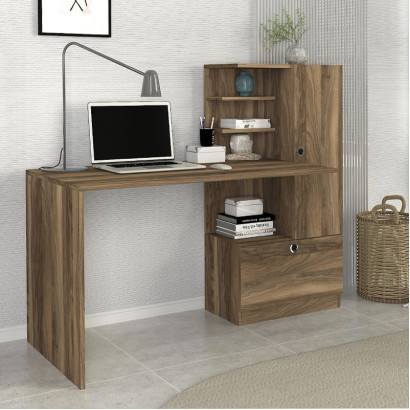 Γραφείο εργασίας Merino Megapap χρώμα καρυδί 149,5x61,8x120εκ.