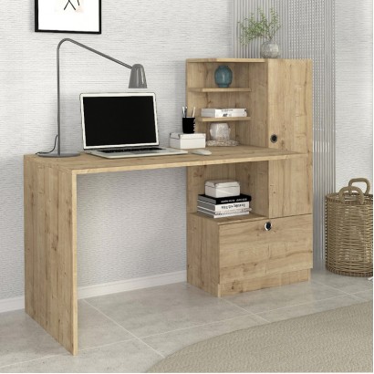 Γραφείο εργασίας Merino Megapap χρώμα sapphire oak 149,5x61,8x120εκ.