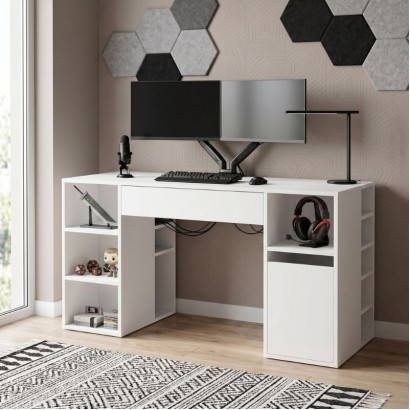 Γραφείο εργασίας Pontus Megapap χρώμα λευκό 145x60x74,4εκ. Γραφείο εργασίας Pontus Megapap χρώμα λευκό 145x60x74,4εκ.