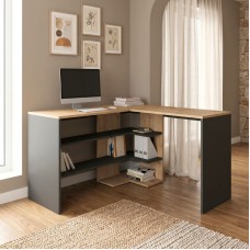 Γραφείο εργασίας Stylo Megapap χρώμα sapphire oak - ανθρακί 120x120x73,8εκ. Γραφείο εργασίας Stylo Megapap χρώμα sapphire oak - ανθρακί 120x120x73,8εκ.