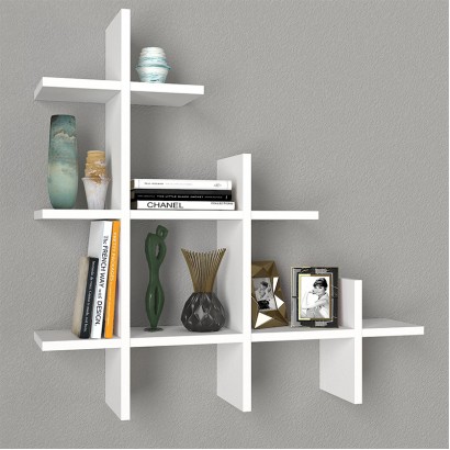 Ραφιέρα τοίχου Juke Megapap χρώμα λευκό 81,8x18x80εκ.