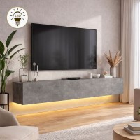Έπιπλο τηλεόρασης επιτοίχιο Damla Megapap με LED χρώμα γκρι σκυροδέματος 180x29,5x29,5εκ. Έπιπλο τηλεόρασης επιτοίχιο Damla Megapap με LED χρώμα γκρι σκυροδέματος 180x29,5x29,5εκ.