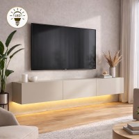Έπιπλο τηλεόρασης επιτοίχιο Damla Megapap με LED χρώμα sandstone 180x29,5x29,5εκ. Έπιπλο τηλεόρασης επιτοίχιο Damla Megapap με LED χρώμα sandstone 180x29,5x29,5εκ.