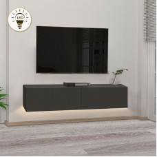 Έπιπλο τηλεόρασης επιτοίχιο Aristo Megapap με LED χρώμα ανθρακί 135x31,6x25εκ. Έπιπλο τηλεόρασης επιτοίχιο Aristo Megapap με LED χρώμα ανθρακί 135x31,6x25εκ.