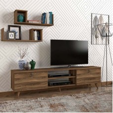 Έπιπλο τηλεόρασης Seddra Megapap χρώμα καρυδί 180x31,5x45εκ. Έπιπλο τηλεόρασης Seddra Megapap χρώμα καρυδί 180x31,5x45εκ.