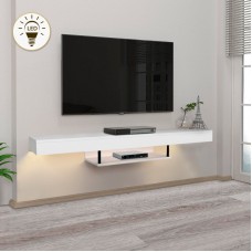Έπιπλο τηλεόρασης επιτοίχιο Albares Megapap με LED χρώμα λευκό 150x29,6x22εκ. Έπιπλο τηλεόρασης επιτοίχιο Albares Megapap με LED χρώμα λευκό 150x29,6x22εκ.