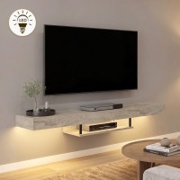 Έπιπλο τηλεόρασης επιτοίχιο Albares Megapap με LED χρώμα travertine 150x29,6x22εκ.