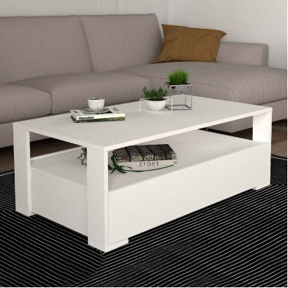 Τραπεζάκι σαλονιού Balina Megapap χρώμα λευκό 110x60x40εκ.