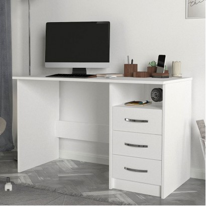 Γραφείο εργασίας Eldoris Megapap χρώμα λευκό 120x60x75εκ.