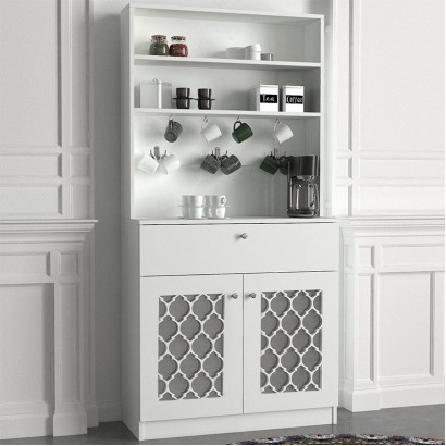 Έπιπλο κουζίνας Axel Megapap χρώμα λευκό 90x37x183,6εκ.