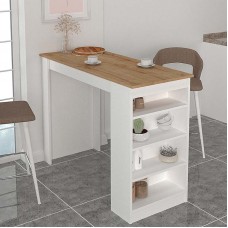 Τραπέζι μπαρ Monaco Megapap χρώμα λευκό - sapphire oak 120x51,6x101,8εκ. Τραπέζι μπαρ Monaco Megapap χρώμα λευκό - sapphire oak 120x51,6x101,8εκ.