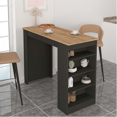 Τραπέζι μπαρ Monaco Megapap χρώμα ανθρακί - sapphire oak 120x51,6x101,8εκ. Τραπέζι μπαρ Monaco Megapap χρώμα ανθρακί - sapphire oak 120x51,6x101,8εκ.