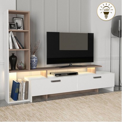 Σύνθεση τηλεόρασης Simal Megapap με LED χρώμα λευκό - cordoba 168,2x31,3x120εκ.