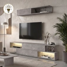 Σύνθεση τηλεόρασης Manet Megapap με LED χρώμα γκρι σκυροδέματος 180x29,5x39εκ. Σύνθεση τηλεόρασης Manet Megapap με LED χρώμα γκρι σκυροδέματος 180x29,5x39εκ.
