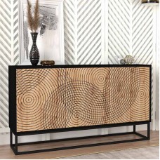 Μπουφές Themis Megapap χρώμα μαύρο - sapphire oak 150x35x83,6εκ.