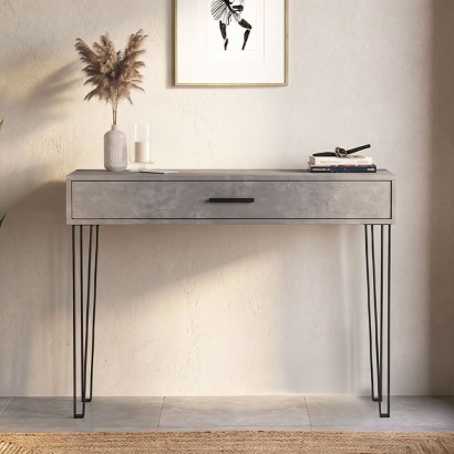 Κονσόλα Rochel Megapap χρώμα γκρι σκυροδέματος 120x35x89,8εκ. Κονσόλα Rochel Megapap χρώμα γκρι σκυροδέματος 120x35x89,8εκ.