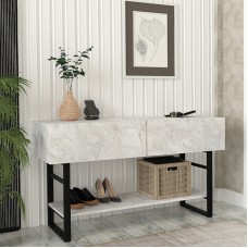 Κονσόλα Aron Megapap χρώμα λευκό εφέ μαρμάρου 138,8x41x75,7εκ. Κονσόλα Aron Megapap χρώμα λευκό εφέ μαρμάρου 138,8x41x75,7εκ.