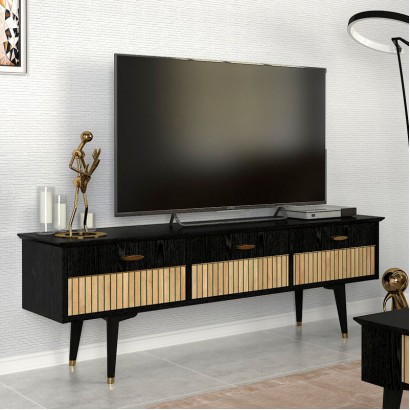 Έπιπλο τηλεόρασης Bolea Megapap χρώμα modern black 150x35x49,7 εκ. Έπιπλο τηλεόρασης Bolea Megapap χρώμα modern black 150x35x49,7 εκ.