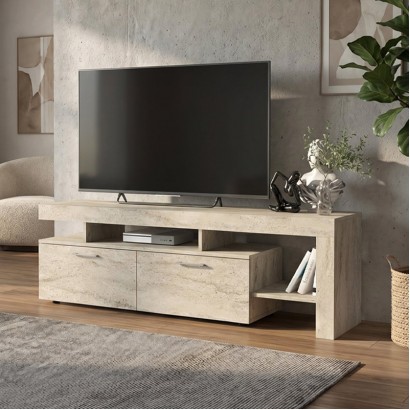 Έπιπλο τηλεόρασης Acnes Megapap χρώμα travertine 160x40x53εκ. Έπιπλο τηλεόρασης Acnes Megapap χρώμα travertine 160x40x53εκ.