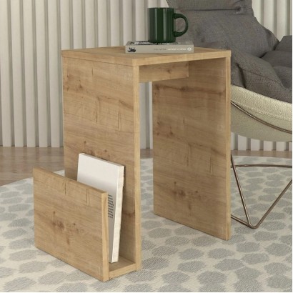 Τραπεζάκι βοηθητικό Regnar Megapap χρώμα sapphire oak 43,1x33,5x52εκ.