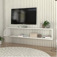 Έπιπλο τηλεόρασης επιτοίχιο Regnar Megapap χρώμα λευκό 168,6x25x31,8εκ. Έπιπλο τηλεόρασης επιτοίχιο Regnar Megapap χρώμα λευκό 168,6x25x31,8εκ.
