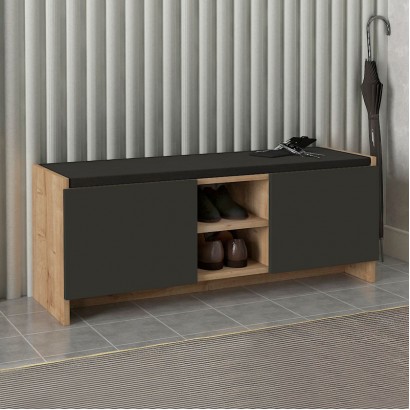 Παπουτσοθήκη Verly Megapap χρώμα sapphire oak - ανθρακί 110x33,2x43εκ. Παπουτσοθήκη Verly Megapap χρώμα sapphire oak - ανθρακί 110x33,2x43εκ.