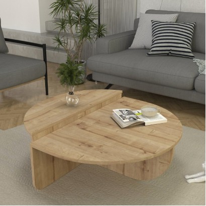 Τραπεζάκι σαλονιού Nilvia Megapap χρώμα sapphire oak Ø85x35εκ. Τραπεζάκι σαλονιού Nilvia Megapap χρώμα sapphire oak Ø85x35εκ.