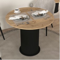 Τραπέζι Bohema Megapap χρώμα μαύρο - sepet oak Ø90x77,7εκ. Τραπέζι Bohema Megapap χρώμα μαύρο - sepet oak Ø90x77,7εκ.