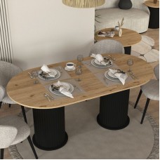 Τραπέζι Bohema Megapap χρώμα μαύρο - sepet oak 180x90x77,7εκ. Τραπέζι Bohema Megapap χρώμα μαύρο - sepet oak 180x90x77,7εκ.