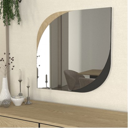 Καθρέπτης τοίχου Lava Μegapap χρώμα rota oak - ανθρακί 70x2,2x70εκ.