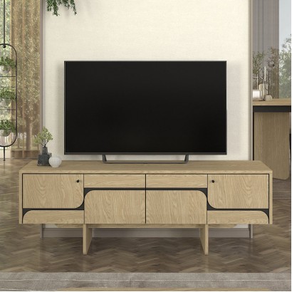Έπιπλο τηλεόρασης Lava Megapap χρώμα rota oak - ανθρακί 150x35x51,3εκ. Έπιπλο τηλεόρασης Lava Megapap χρώμα rota oak - ανθρακί 150x35x51,3εκ.