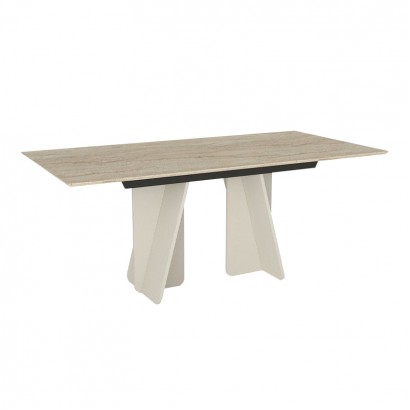 Τραπέζι Sevilla Megapap χρώμα sandstone - travertine 180x90x75εκ.