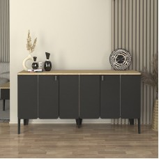 Μπουφές Pedro Megapap χρώμα ανθρακί - rota oak 150x45x75εκ.