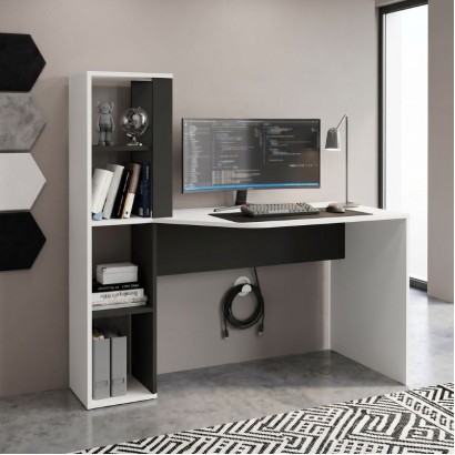 Γραφείο εργασίας Gemini Megapap χρώμα ανθρακί - λευκό 121,8x59,6x131,8εκ. Γραφείο εργασίας Gemini Megapap χρώμα ανθρακί - λευκό 121,8x59,6x131,8εκ.