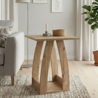 Τραπεζάκι βοηθητικό - Κομοδίνο Deros Megapap χρώμα sepet oak 45x45x56εκ.