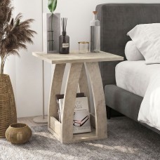 Τραπεζάκι βοηθητικό - Κομοδίνο Deros Megapap χρώμα travertine 45x45x56εκ. Τραπεζάκι βοηθητικό - Κομοδίνο Deros Megapap χρώμα travertine 45x45x56εκ.