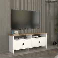 Έπιπλο τηλεόρασης Gradias Megapap χρώμα λευκό - sapphire oak 120x29,6x46,8εκ. Έπιπλο τηλεόρασης Gradias Megapap χρώμα λευκό - sapphire oak 120x29,6x46,8εκ.
