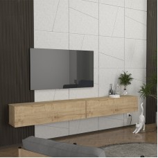 Έπιπλο τηλεόρασης επιτοίχιο Espanse Megapap χρώμα sapphire oak 241,8x31,7x30εκ. Έπιπλο τηλεόρασης επιτοίχιο Espanse Megapap χρώμα sapphire oak 241,8x31,7x30εκ.