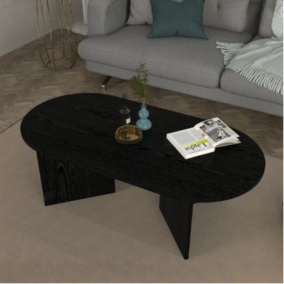 Τραπεζάκι σαλονιού Cortado Megapap χρώμα sencron black 120x60x39,6εκ.