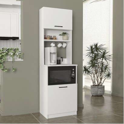Έπιπλο κουζίνας Tuco 1 Megapap χρώμα λευκό 53,8x40x180εκ. Έπιπλο κουζίνας Tuco 1 Megapap χρώμα λευκό 53,8x40x180εκ.