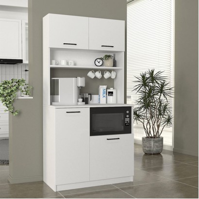 Έπιπλο κουζίνας Tuco 2 Megapap χρώμα λευκό 90x40x180εκ.