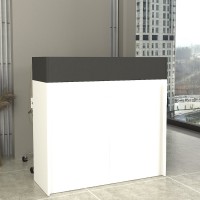 Γραφείο υποδοχής - reception Wilko Megapap με LED χρώμα λευκό - ανθρακί 113,6x42x110εκ.