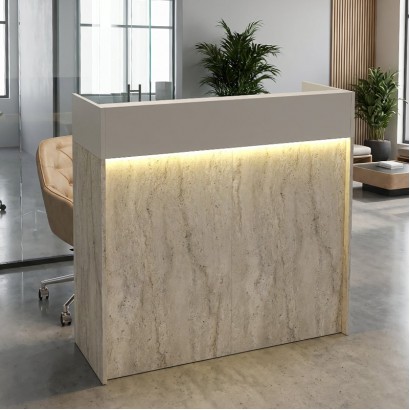 Γραφείο υποδοχής - reception Wilko Megapap με LED χρώμα travertine - sandstone 113,6x42x110εκ. Γραφείο υποδοχής - reception Wilko Megapap με LED χρώμα travertine - sandstone 113,6x42x110εκ.