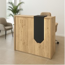 Γραφείο υποδοχής - reception Navita Megapap με LED χρώμα sepet oak - ανθρακί 113,6x42x111,8εκ.