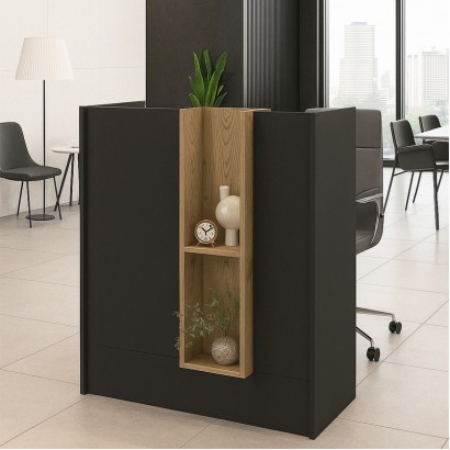 Γραφείο υποδοχής - reception Bonveno Megapap χρώμα ανθρακί - sepet oak 90x43,2x110εκ. Γραφείο υποδοχής - reception Bonveno Megapap χρώμα ανθρακί - sepet oak 90x43,2x110εκ.