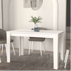 Τραπέζι Darlen Megapap χρώμα λευκό 125x72x74εκ.