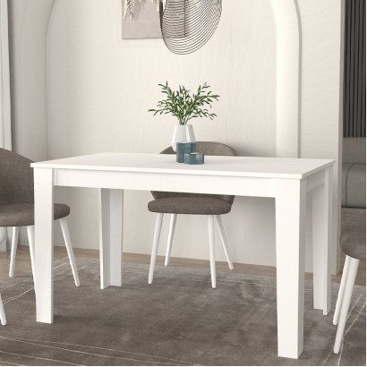 Τραπέζι Darlen Megapap χρώμα λευκό 125x72x74εκ.
