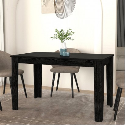 Τραπέζι Darlen Megapap χρώμα sencron black 125x72x74εκ.